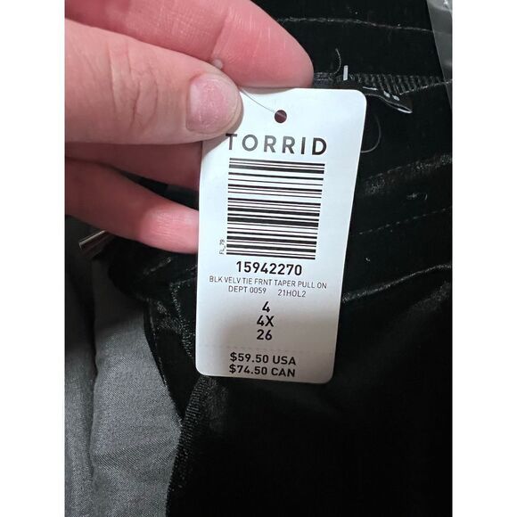 TORRID PULL-ON RELAXED TAPER VELVET HIGH-RISE PANT - Picture 5 of 14